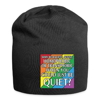 LBGT Flag Gay Pride Human could just be quiet - Jersey-Beanie - Schwarz - Vorne