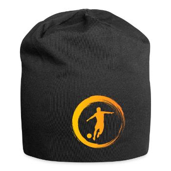 Sporty Hobby Leidenschaft Fussball - Jersey-Beanie - Schwarz - Vorne