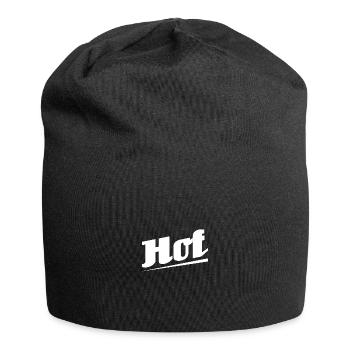 Hof - Textdesign mit Stadtnamen - Jersey-Beanie - Schwarz - Vorne