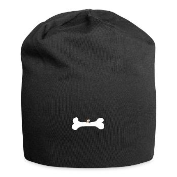 Dog with bone - Jersey Beanie - black - Front
