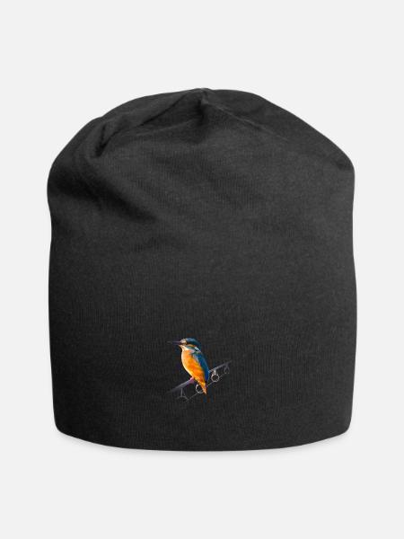 Eisvogel auf einer Angelrute - Jersey-Beanie - Schwarz