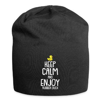Rubber duck squeaky duck - Jersey Beanie - black - Front