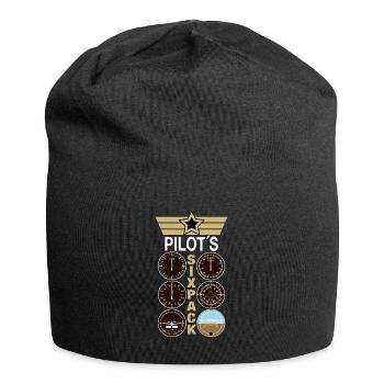 Pilot Flieger SixPack - Jersey-Beanie - Schwarz - Vorne