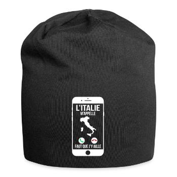 L'Italie m'appelle - Faut que j'y aille - Bonnet en jersey - noir - Devant