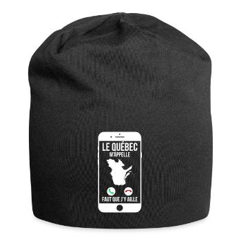 Le Québec m'appelle - Faut que j'y aille - Bonnet en jersey - noir - Devant