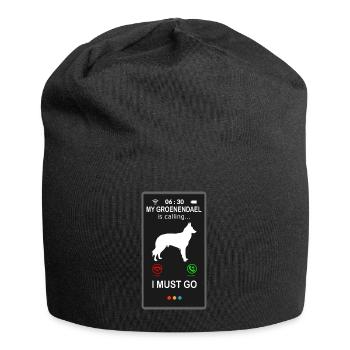 Groenendael Belgischer Schäferhund is Calling - Jersey-Beanie - Schwarz - Vorne