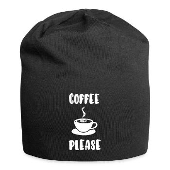 Kaffee bitte - Jersey-Beanie - Schwarz - Vorne