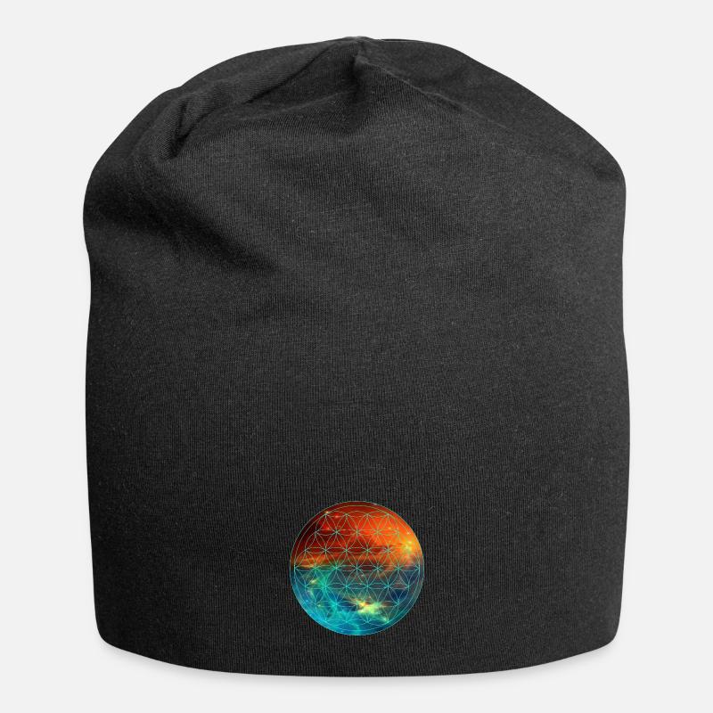 Fleur de vie - Bonnet en jersey - noir