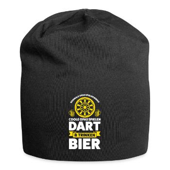 Darten & Bier Opa Dartspieler Geschenk - Jersey-Beanie - Schwarz - Vorne