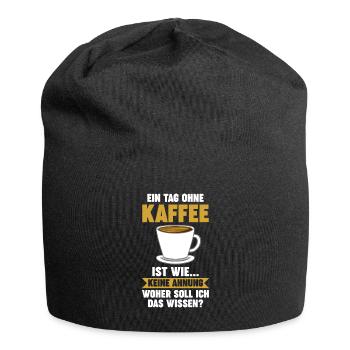 Kaffee Koffein Kaffee Trinker Geschenk - Jersey-Beanie - Schwarz - Vorne