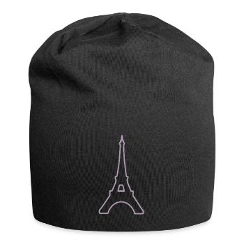 Eiffel Tower Paris minimalist landmark - Jersey Beanie - black - Front