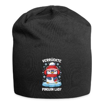 Pinguine Verrückte Pinguin Lady - Jersey-Beanie - Schwarz - Vorne