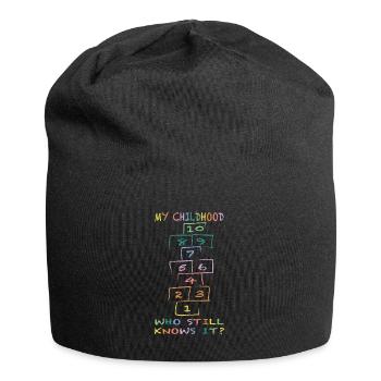 Meine Kindheit Himmel und Hölle wer kennt es noch - Jersey-Beanie - Schwarz - Vorne