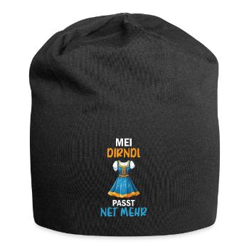 Damen Mei Dirndl Tracht Bayrisch Trachten Ersatz - Jersey-Beanie - Schwarz - Vorne