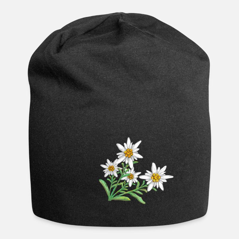 Edelweiss dans les Alpes - Bonnet en jersey - noir
