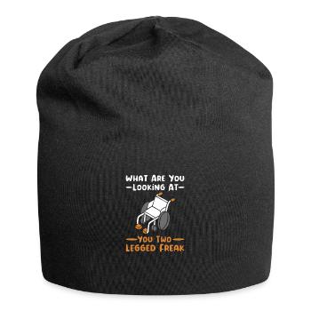 Rollstuhl Behinderung Handicap Rollstuhlfahrer - Jersey-Beanie - Schwarz - Vorne