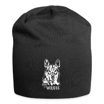 Loved by a Wolfdog Tschechoslowakischer Wolfhund - Jersey-Beanie - Schwarz - Vorne