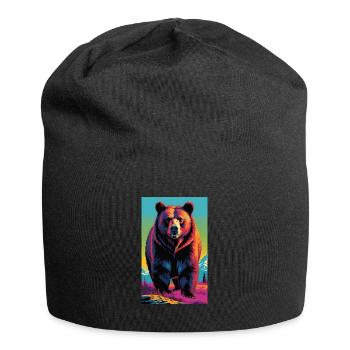 Bear | Brown Bear | Grizzly Bear | Animals - Jersey Beanie - black - Front