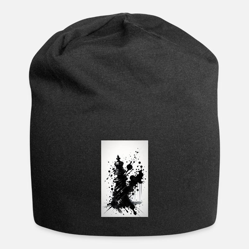 Échecs | Pièce d’échecs | Joueur d’échecs - Bonnet en jersey - noir