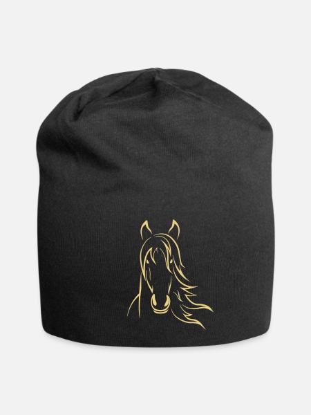 Horse - Jersey-Beanie - Schwarz