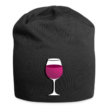 Verre au vin rouge - Bonnet en jersey - noir - Devant