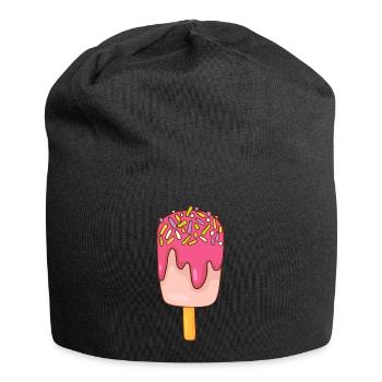 Eis Speiseeis Eiskrem Eiscreme Kugeleis Eisbecher - Jersey-Beanie - Schwarz - Vorne