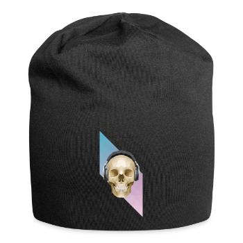 Polygonal Skull & Headphones - Jersey-Beanie - Schwarz - Vorne
