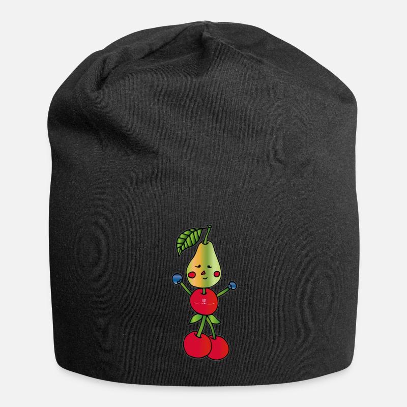 Sportliches Obst - Jersey-Beanie - Schwarz