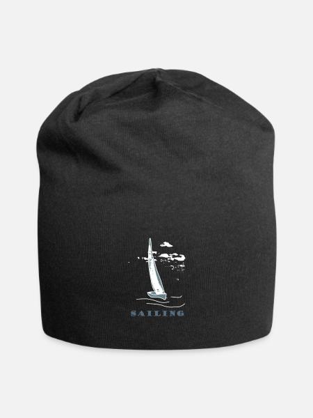 Segelboot,Meer,maritim,Geschenk,cool,trend - Jersey-Beanie - Schwarz
