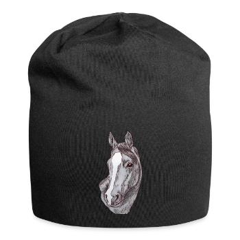 Cheval motif animal motif animal animal - Bonnet en jersey - noir - Devant