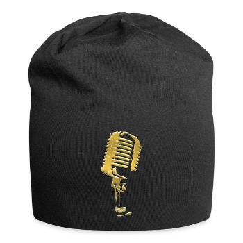 Mikrofon Schwarz-Weiß Musik - Jersey-Beanie - Schwarz - Vorne