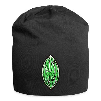 Diamant Edelstein - Jersey-Beanie - Schwarz - Vorne