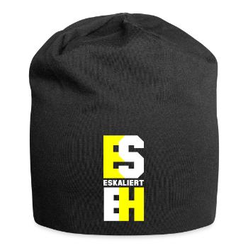Es eskaliert eh - Jersey-Beanie - Schwarz - Vorne