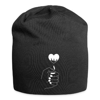 Herz Feuerzeug - Jersey-Beanie - Schwarz - Vorne