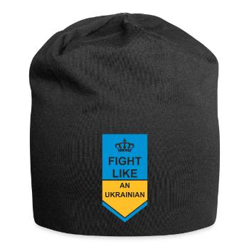 fight like ukrainians quote - Jersey Beanie - black - Front