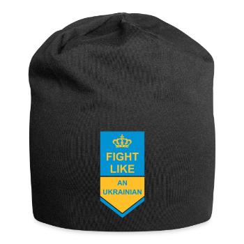 fight like ukrainians quote - Jersey Beanie - black - Front