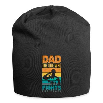 Dad The Ine Who Fights For Peace Father's Day - Jersey Beanie - black - Front