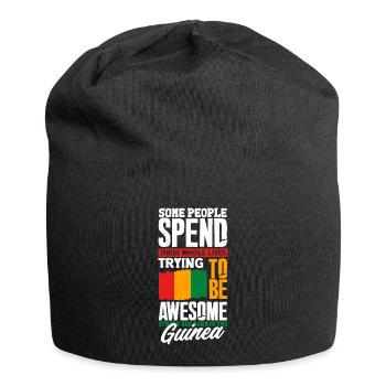 Guinea Guinea Flagge Lustiges Zitat - Jersey-Beanie - Schwarz - Vorne