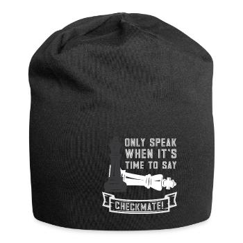 Lusitger Schachspieler Spruch I Schach - Jersey-Beanie - Schwarz - Vorne