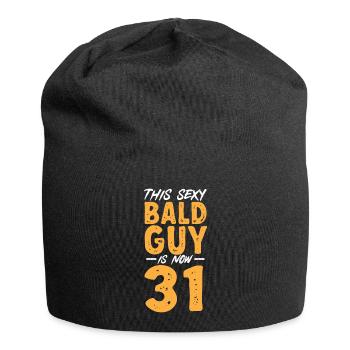 Bald Head Baldness Beard Bald Head - Jersey Beanie - black - Front