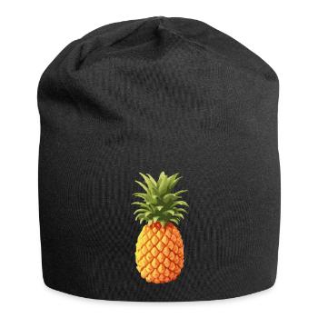 Ananas bunt - Jersey-Beanie - Schwarz - Vorne