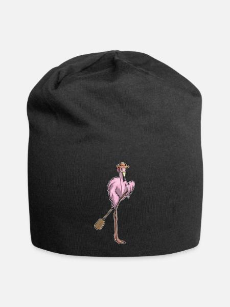 Flamingo Paddle - Jersey Beanie - black