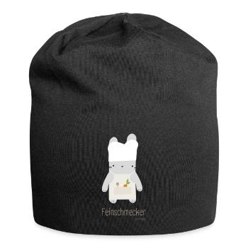 Gourmet Bunny – Sweet Cooking Motif - Jersey Beanie - black - Front