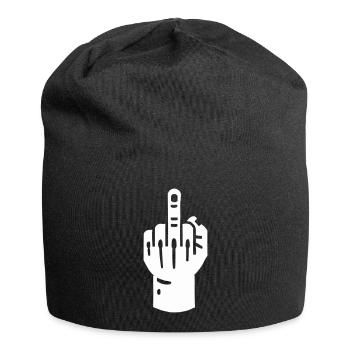 Middle Finger Hand - Jersey Beanie - black - Front