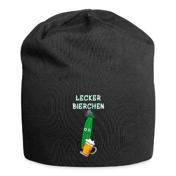 Gurke, Partygurke, Bier, Lecker Bierchen.Gurke - Jersey-Beanie - Schwarz - Vorne