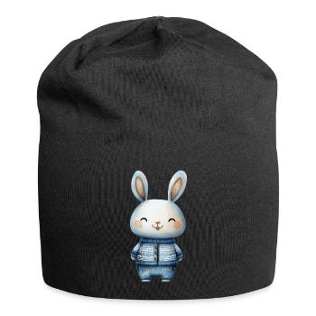 Petit Lapin Adorable – Illustration Tendresse - Bonnet en jersey - noir - Devant