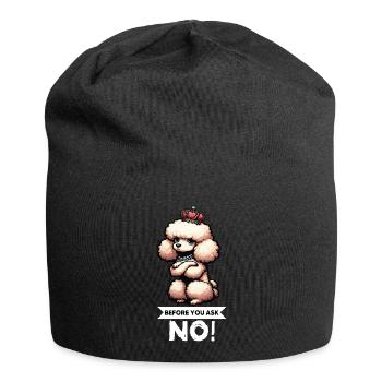 Avant de demander Caniche Caniche Propriétaire de Caniche Caniche - Bonnet en jersey - noir - Devant