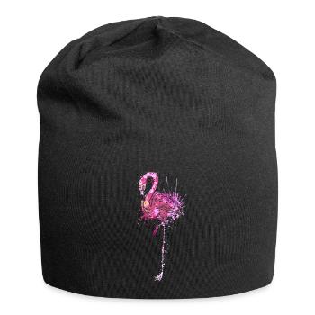 Flamingo Splash Art - Jersey Beanie - black - Front