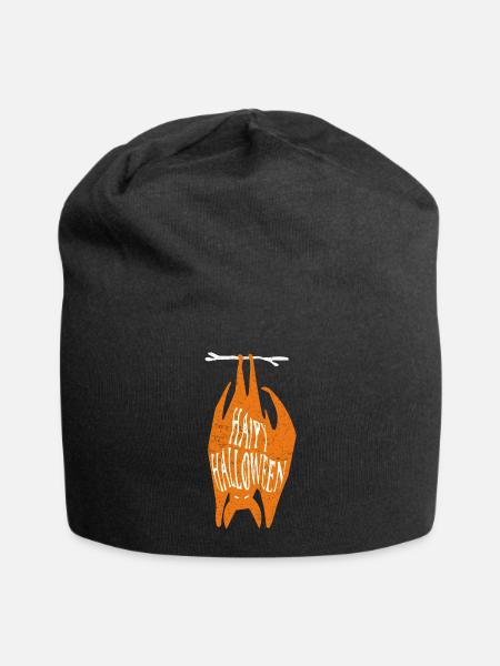 Fröhliche Halloween Fledermaus-Silhouette - Jersey-Beanie - Schwarz
