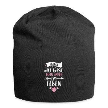 Mama, you're my anchor in life - Jersey Beanie - black - Front